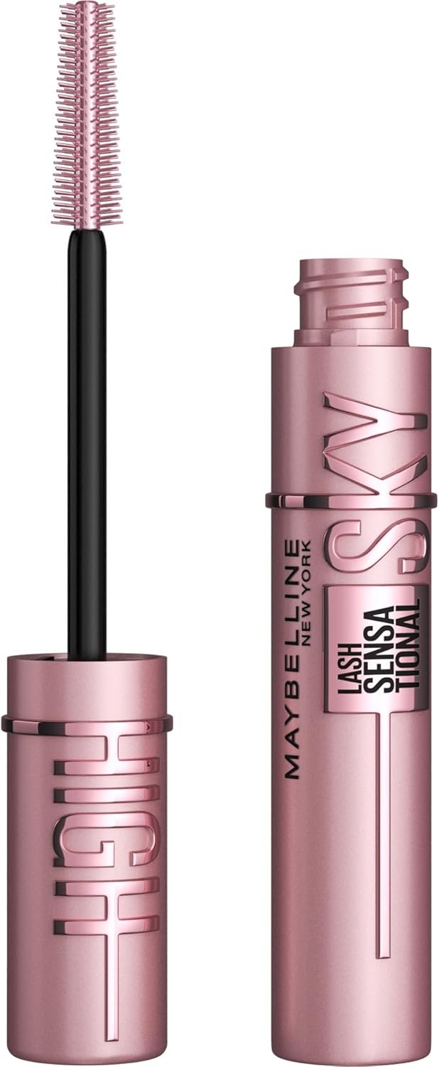 Maybelline New York Lash Sensational Sky High Washable Eyelash Mascara Makeup, Volumizing, Lengthening, Defining, Curling, Multiplying, Buildable Formula, Blackest Black, 7.2 ml